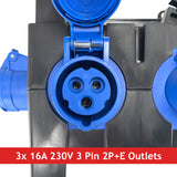 PCE ISCHL Distribution Box 32A 400V > 1x 32A 400V + 3x 32A 230V + 3x 16A 230V - MCB/RCBOs