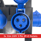 PCE ISCHL Distribution Box 32A 400V > 1x 32A 400V + 3x 32A 230V + 3x 16A 230V - MCB/RCBOs