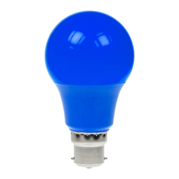 Prolite 240V 6W BC (B22) Blue LED Poly GLS Dimmable Festoon Lamp/Bulb ...