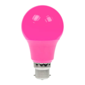 Prolite 240V 6W BC (B22) Pink LED Poly GLS Dimmable Festoon Lamp