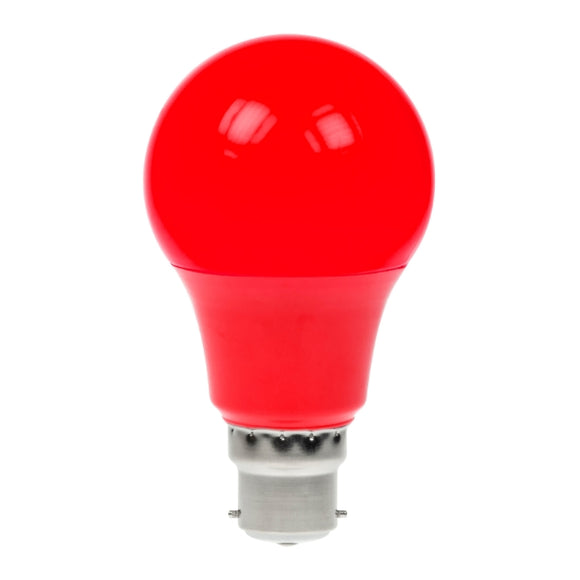 Prolite 240V 6W BC (B22) Red LED Poly GLS Dimmable Festoon Lamp