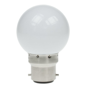 Prolite 240V 1.5W BC (B22) 6000K Daylight White LED Poly G45 Golf Ball Festoon Lamp