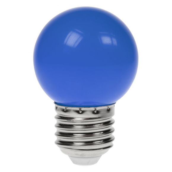 Prolite 240V 1.5W ES (E27) Blue LED Poly G45 Golf Ball Festoon Lamp