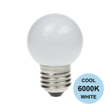 Prolite 240V 1.5W ES (E27) 6000K Daylight White LED Poly G45 Golf Ball Festoon Lamp