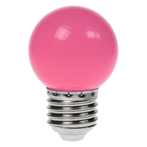 Prolite 240V 1.5W ES (E27) Pink LED Poly G45 Golf Ball Festoon Lamp
