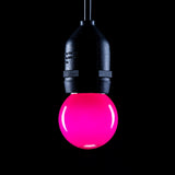 Prolite 240V 1.5W ES (E27) Pink LED Poly G45 Golf Ball Festoon Lamp