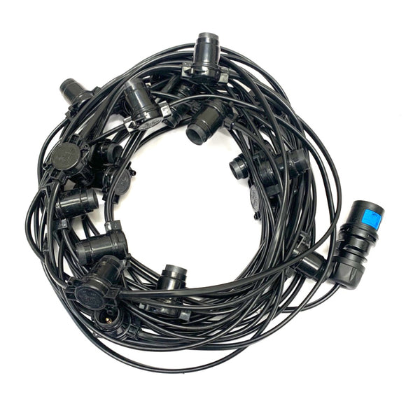 Festoon - 100M with 100 Lampholders @ 1M Spacing - Heavy Duty RUBBER