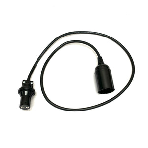 Turnock BC/B22 Adaptor to ES/E27 Festoon Pendant Lampholder - Black Cable