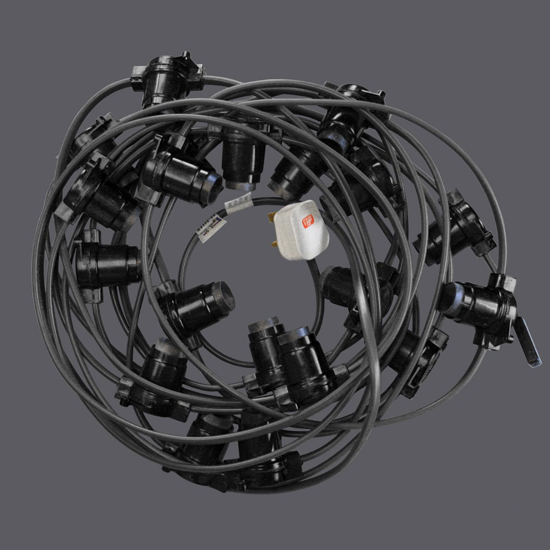 Turnock Heavy Duty IP55 Festoon Lighting with Black Rubber or PVC Cable ...