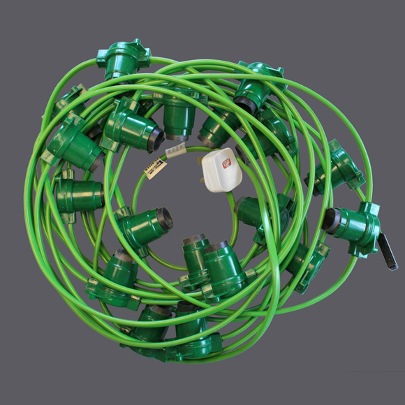 Turnock Heavy Duty Festoon Lighting - Green Cable
