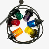 Turnock Heavy Duty Royale Lanterns with Coloured Shades - Black Cable