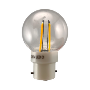 Inno-Lite 230V 2W BC (B22) Clear Warm White LED IP44 Poly Golf Ball Lamp