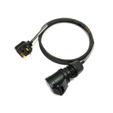 13A Plug to 16A Socket 3 Pin 240V IP44 H07RN-F Cable Adaptor | Black