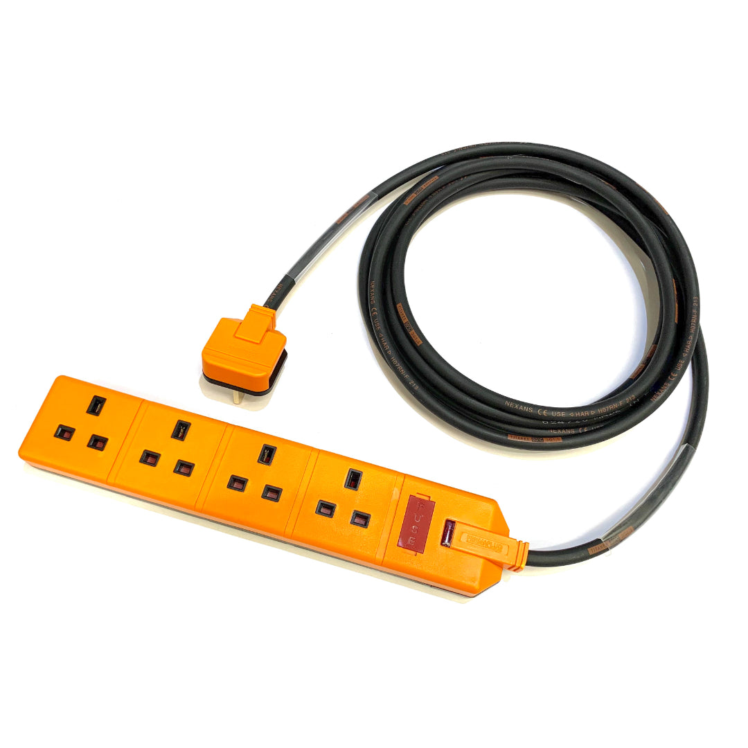H4 Lead/Lead Upturn 2019～Sync～ 13A 4 Gang Heavy Duty Orange Extension Lead with H07RN-F Rubber