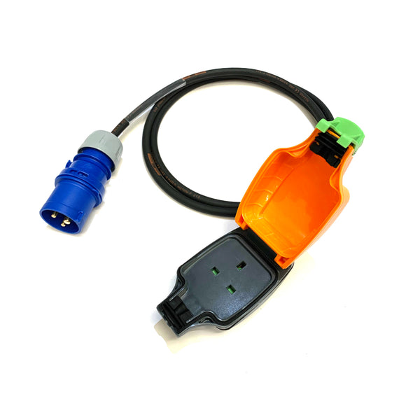 16A Plug to 13A IP54 Socket 3 Pin 240V H07RN-F Adaptor Cable