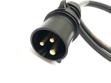 16A Plug to 13A 1-Gang Socket 3 Pin 240V H07RN-F Adaptor Cable | Black