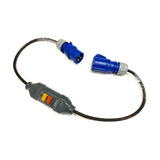 16A Plug to Inline RCD to 16A 240V Socket IP44 Adaptor Lead