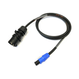 16A Plug to Neutrik powerCON Blue 230V H07RN-F Adaptor Cable | Black