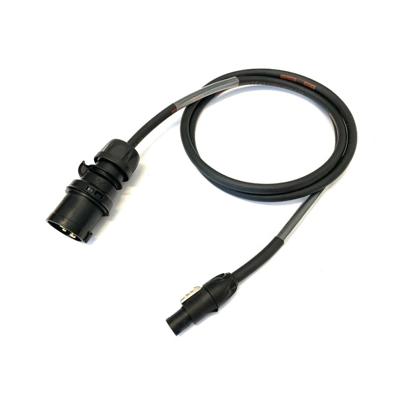 16A Plug to Neutrik powerCON TRUE1 230V H07RN-F Adaptor Cable | Black