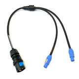 16A to 2 Way Seetronic Power Twist Blue Soft Y Splitter H07RN-F Adaptor Cable | Black