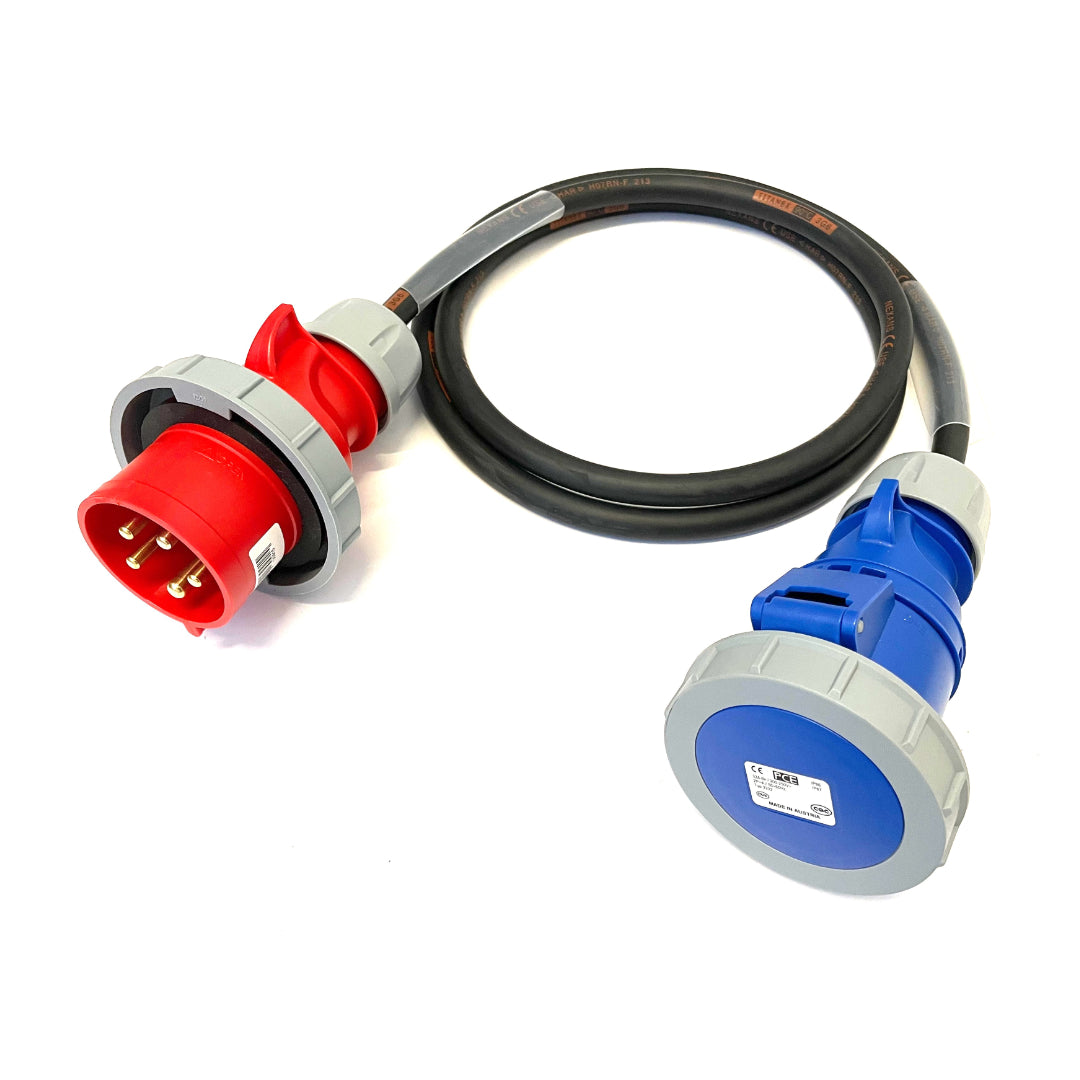 32A 5 Pin 400V 3 Phase Plug to 32A 3 Pin 230V 1 Phase Socket Adaptor ...