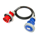 32A 5 Pin 415V Plug to 32A 3 Pin 240V Socket IP67 H07RN-F Cable Adaptor