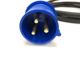 32A Plug to 63A Socket 3 Pin 240V IP44 H07RN-F Cable Adaptor