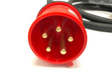 32A Plug to 63A Socket 5 Pin 400V IP44 H07RN-F Cable Adaptor