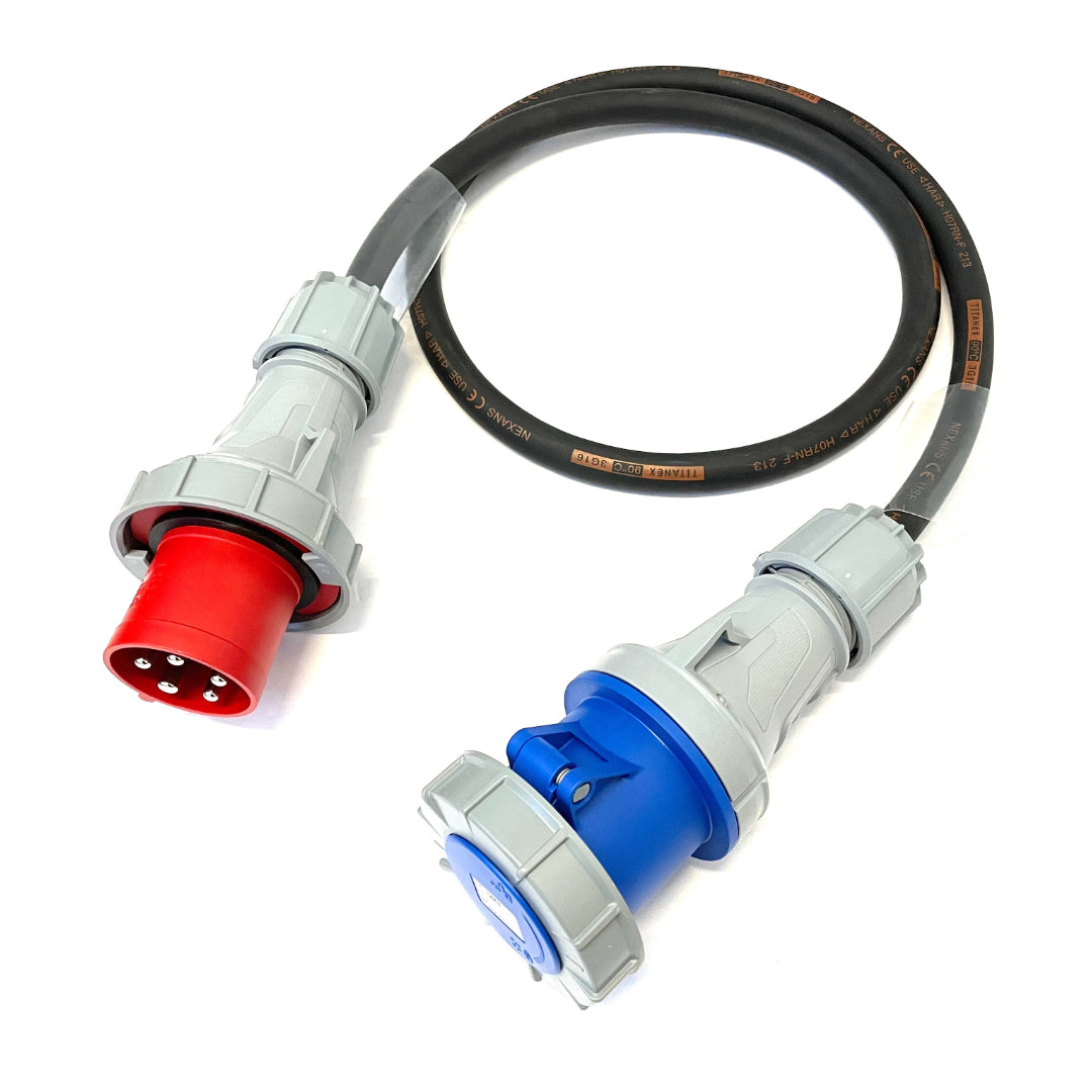 63A 5 Pin 415V 3 Phase Plug to 63A 3 Pin 240V 1 Phase Socket Adaptor ...