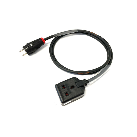 EU Schuko 2 Pin Plug to 13A 1-Gang 3 Pin Socket 240V IP44 H07RN-F Adaptor Cable
