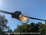 Festoon - 20M with 20 Lampholders @ 1M Spacing - Heavy Duty RUBBER