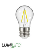LUMiLiFE 240V 2.3W ES (E27) Clear Warm White LED Glass Golf Ball Festoon Lamp