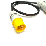 16A Plug to 32A Socket 3 Pin 110V IP44 H07RN-F Adaptor Cable