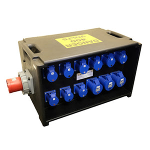 PCE MERZ Distribution Box 63A 400V > 3x 32A 230V + 9x 16A 230V - RCBOs