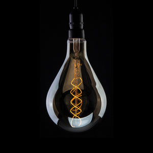 Prolite 240V 4W ES (E27) LED Smoked Glass PS160 Pear Shape Dimmable Filament Lamp