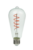 Prolite 240V 4W ES (E27) Red ST64 LED Spiral Funky Dimmable Filament Lamp