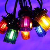 Royale Lanterns - 7.5M with 10 Coloured Lanterns @ 0.75M Spacing - Black Cable