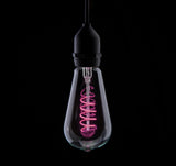 *DISCONTINUED* Prolite 240V 4W ES (E27) Pink ST64 LED Spiral Funky Filament Lamp