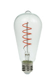 Prolite 240V 4W ES (E27) Pink ST64 LED Spiral Funky Dimmable Filament Lamp