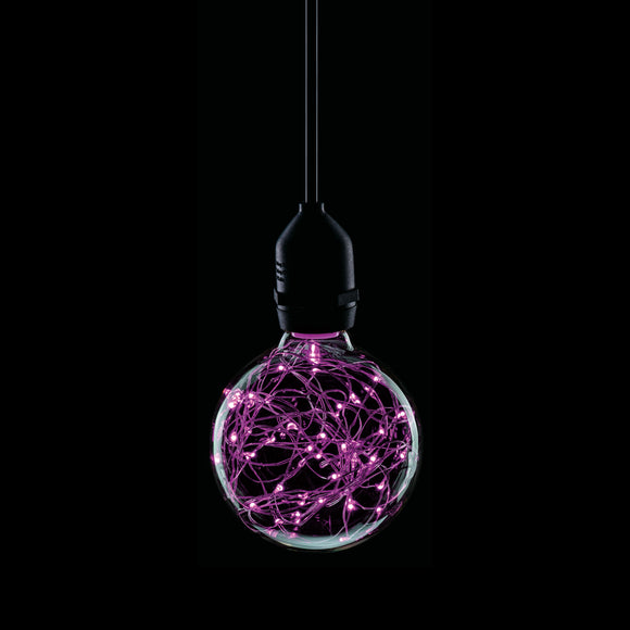 Prolite 240V 1.7W ES (E27) Magenta Star Effect LED G95 Globe Lamp