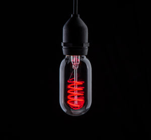 *DISCONTINUED* Prolite 240V 4W ES (E27) Red T45 LED Spiral Funky Filament Lamp