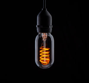 *DISCONTINUED* Prolite 240V 4W ES (E27) Yellow T45 LED Spiral Funky Filament Lamp