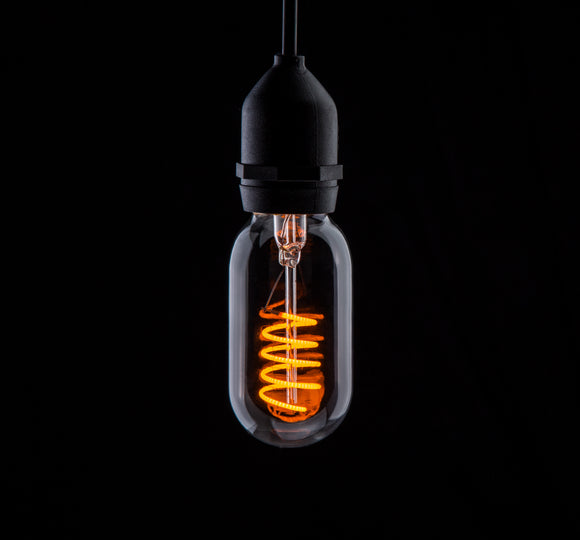 *DISCONTINUED* Prolite 240V 4W ES (E27) Yellow T45 LED Spiral Funky Filament Lamp