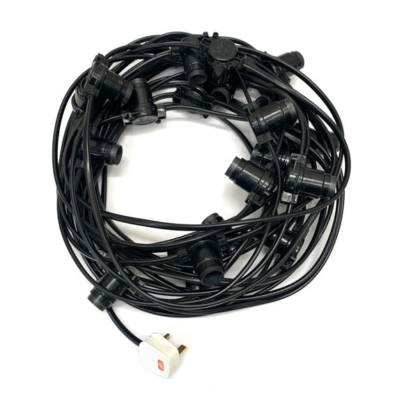 Festoon - 20M with 20 Lampholders @ 1M Spacing - Heavy Duty PVC
