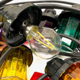 Royale Lanterns - 25M with 50 Coloured Lanterns @ 0.5M Spacing - Black Cable