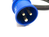 16A Plug to 32A Socket 3 Pin 230V IP44 H07RN-F Adaptor Cable
