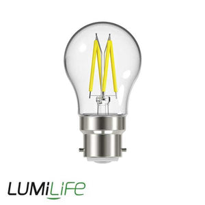 LUMiLiFE 240V 4.8W BC (B22) Clear Warm White LED Glass Golf Ball Festoon Lamp